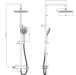 Colonne de douche thermostatique noire, Edouard Rousseau Stats