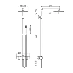 COLONNE DE DOUCHE THERMOSTATIQUE EN LAITON DORÉ BROSSÉ SC428 COLLECTION SCAMANDRE (OR MAT)