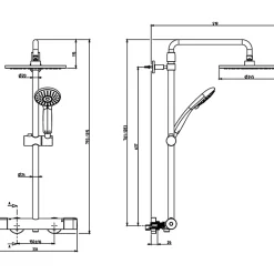 Colonne de douche thermostatique JACOB DELAFON Juliette noir mat