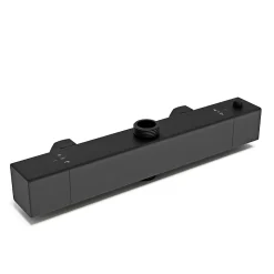 Colonne de douche thermostatique avec pomme de tête, douchette et flexible,noir mat, AICA