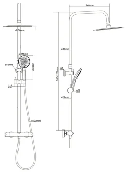 Colonne de douche thermostatique noire, Edouard Rousseau Ars