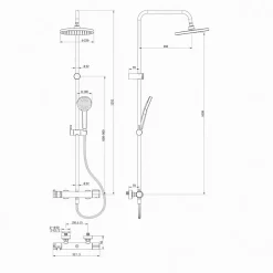 Colonne de douche thermostatique chrome Maza GoodHome