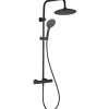 Colonne de douche thermostatique noire mate Essebagno Essegoia