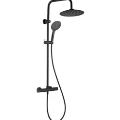 Colonne de douche thermostatique noire mate Essebagno Essegoia