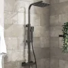 Colonne de douche thermostatique 200mm, kit carré noir AICA SANITAIRE