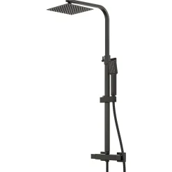 Colonne de douche thermostatique 200mm, kit carré noir AICA SANITAIRE
