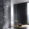 Colonne de douche thermostatique avec pomme de tête ronde, douchette et flexible, chrome, Valentin Inouie