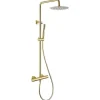 Colonne de douche thermostatique MANDA or brosse avec technologie CoolTouch