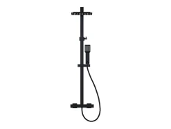Colonne de douche thermostatique en acier inoxydable - 120 cm - Noir mat - PENEDA