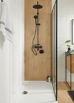 Colonne de douche thermostatique noir mat GoodHome Cavally