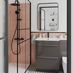 Colonne de douche thermostatique noir mat GoodHome Cavally