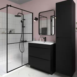 Colonne de douche thermostatique noir mat GoodHome Cavally