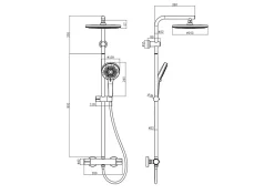 Colonne de douche thermostatique chrome, Edouard Rousseau Neda