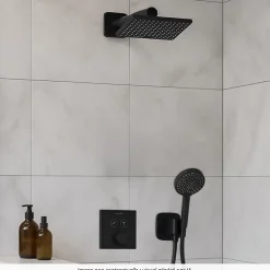 Colonne de douche thermostatique HANSGROHE ShowerSelect E Douche de tête Vernis Shape Flexible Isiflex Douchette Vernis B noir mat