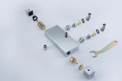 Colonne de douche thermostatique acier inox + pommeau 25x25cm - 112,5x50cm - NT6705C 25x25cm