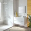 Colonne de douche thermostatique avec tablette, pomme de tête, douchette et flexible, chrome, Valentin Touareg