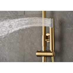 Colonne de douche thermostatique - Monza - Diamètre tête de douche : 300 mm - Coloris: or brossé