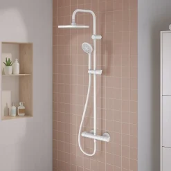 Colonne de douche thermostatique blanche GoodHome Cavally