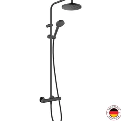 Colonne de douche thermostatique HANSGROHE Vernis Blend 200 noir mat