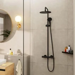 Colonne de douche thermostatique HANSGROHE Vernis Blend 200 noir mat
