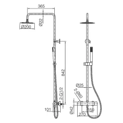 Colonne de Douche Thermostatique Anti-Calcaire Or Brossé IMEX GENOVA BTG053/OC