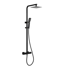 Colonne de Douche Thermostatique Anti-Calcaire Noir Mat IMEX VIGO BTV013/NG