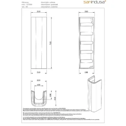 Colonne de lavabo Advance céramique traditionnelle SANINDUSA blanc