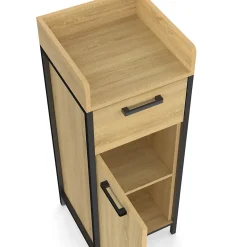 Colonne de rangement d'appoint salle de bain DETROIT 1 tiroir 1 placard design industriel