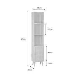 Colonne de rangement pour salle de bain. Bohème. L 35 x P 25 x H 167cm