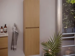Colonne de salle de bain KIVE 2 portes 150x40x31,6 cm chêne T-BATH