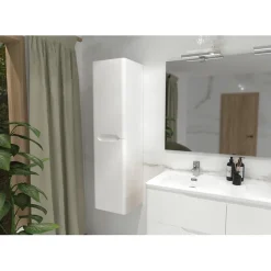 Colonne de salle de bain LUNA 135cm Blanc Brillant