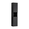 Colonne de salle de bain VANO 2 portes et 1 niche Noir mat L30 x P25 x H140 cm Meuble suspendu