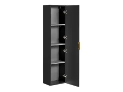 Colonne de salle de bain suspendue striée - Noir - H140 cm - ZEVARA