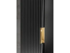 Colonne de salle de bain suspendue striée - Noir - H140 cm - ZEVARA