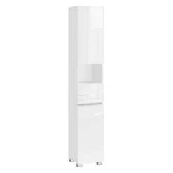 Colonne de salle de bain 2 portes, 1 tiroir et 1 niche - H170 cm