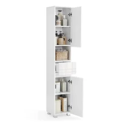Colonne de salle de bain 2 portes, 1 tiroir et 1 niche - H170 cm