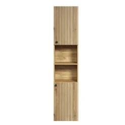 Colonne de salle de bain rainurée 2 portes, 2 niches H186 cm - PUREBLISS