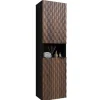 Colonne de salle de bain collection KING Chene foncé et noir