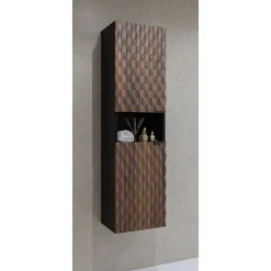 Colonne de salle de bain collection KING Chene foncé et noir