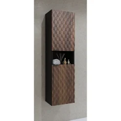 Colonne de salle de bain collection KING Chene foncé et noir
