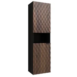 Colonne de salle de bain collection KING Chene foncé et noir