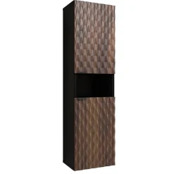 Colonne de salle de bain collection KING Chene foncé et noir