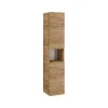 Colonne de salle de bain suspendue ERBANO 2 portes H170 cm Coloris chene clair