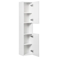 Colonne de salle de bain VANO 2 portes et 1 niche Blanc alpin L30 x H140 x P25 cm Meuble suspendu