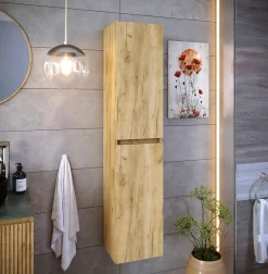 Colonne de salle de bain CIMS 2 portes 140x30x27 cm chêne T-BATH