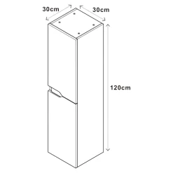 Colonne de salle de bains effet bois 2 portes 1 tiroir l.30 x H.120 x P.30 cm, Tolima