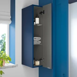 Colonne de salle de bains suspendue faible largeur bleu nuit mat l.20 x H.90 x P.36 cm, GoodHome Imandra