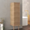 Colonne de salle de bains avec pieds 1 porte H.123 cm, effet chêne tabac, IDRA