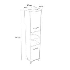 Colonne de salle de bains GoodHome Ladoga blanc L. 40 x H. 190 x P. 36 cm