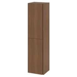 Colonne de salle de bains effet noyer 2 portes l.40 x H.160 x P.36 cm Levanna